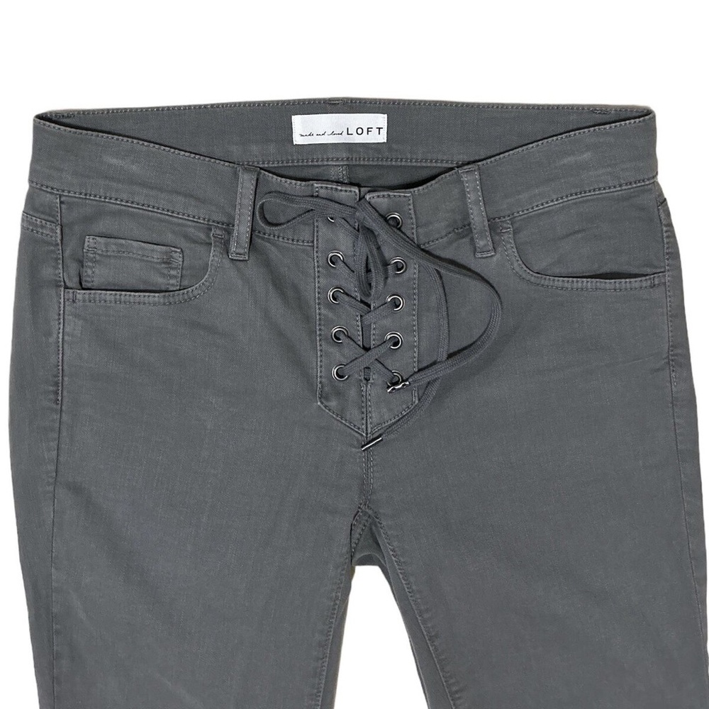 LOFT Women's Gray Lace-Up Jeans